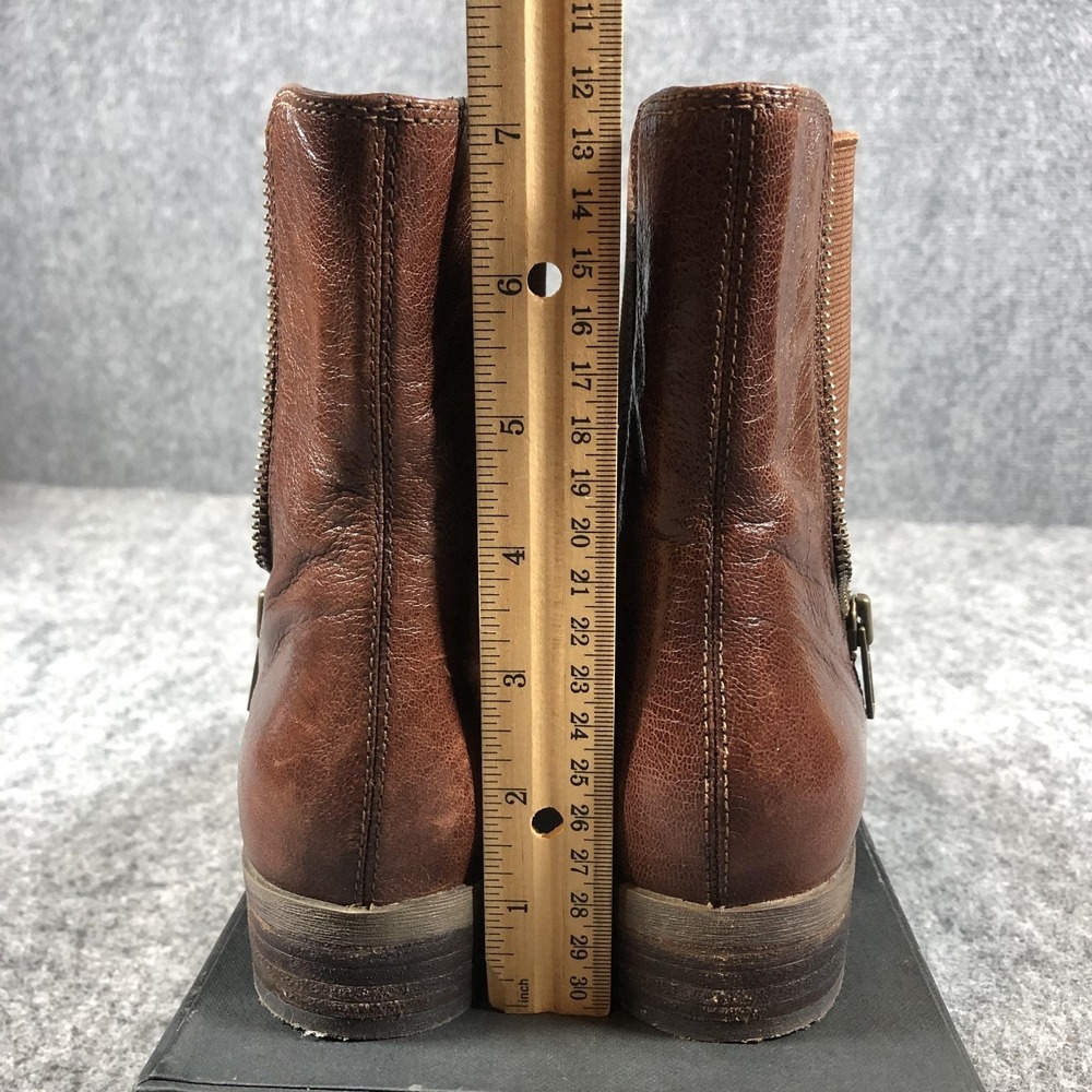 Caressa Fuller Ankle Boots Womens 7M Brown Leather Chelsea Zip‎ Casual - Picture 7 of 16